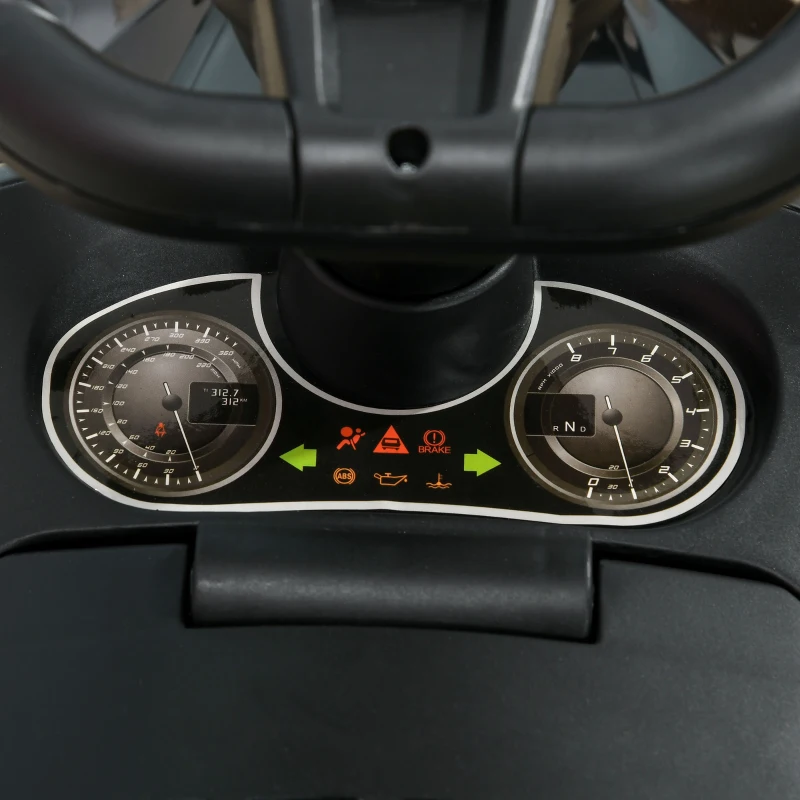 HOMCOM Mașinuță de Împins pentru Copii cu Volan, Faruri și Muzică, Negru