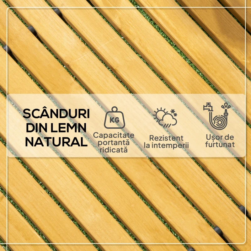 Outsunny Pasarelă pentru Grădină cu Șipci Rulabile și Semi-Flexibile, 185x60 cm, Galben