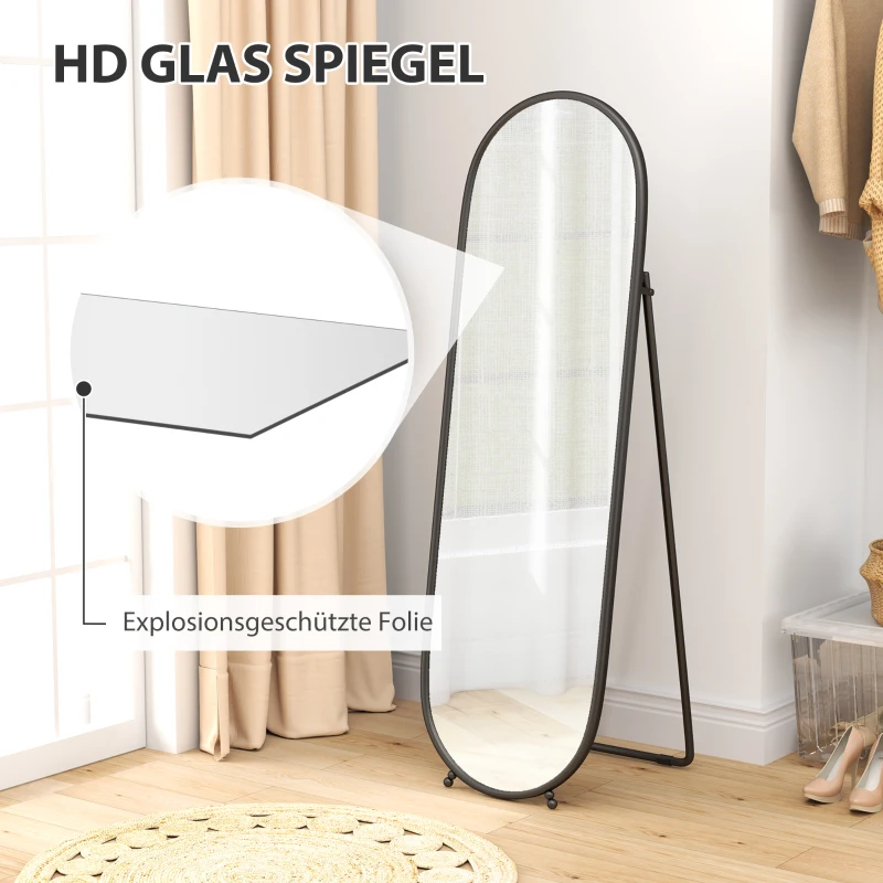 HOMCOM Oglindă Ovală Aurie Înaltă