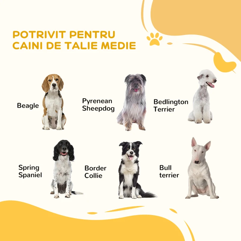 PawHut Poartă câini cu închidere dublă, barieră medie