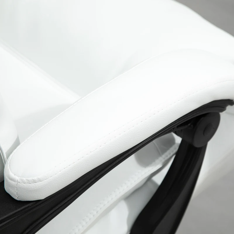 Vinsetto Fauteuil de bureau, chaise bureau ergonomique avec dossier inclinable, hauteur réglable, 66 x 72 x 130 cm, blanc