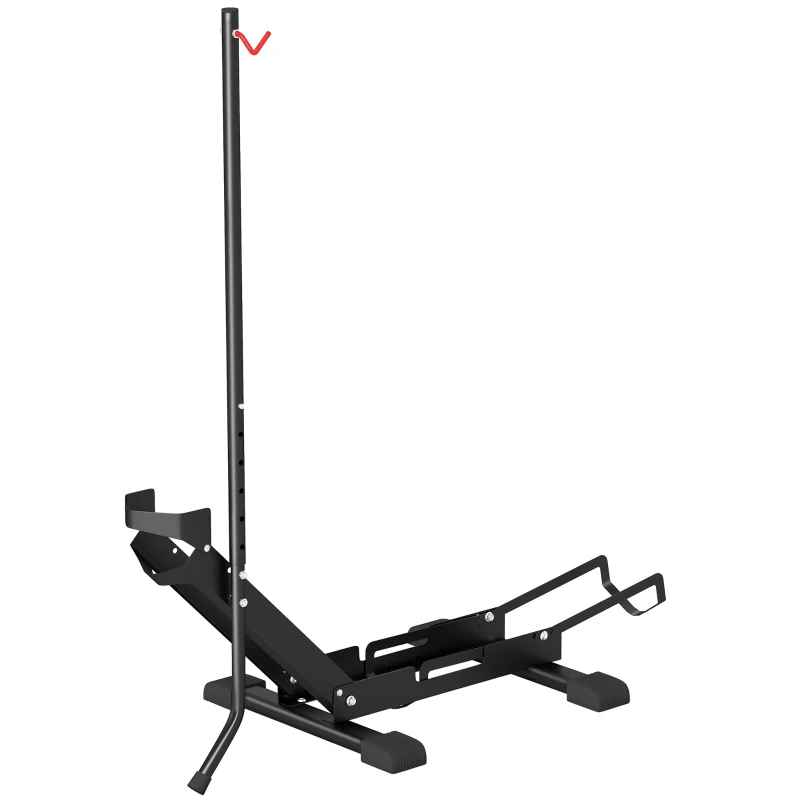 SPORTNOW Rastrelliera per Bici Regolabile con Tubo di Supporto, in Acciaio e Plastica, 75x41x71-81 cm, Nero