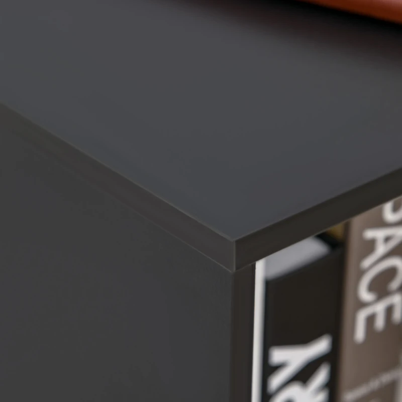 HOMCOM Support d'imprimante - Caisson d'organisation de Bureau Roulant - Dim. 100L x 40l x 71H cm en Bois Noir