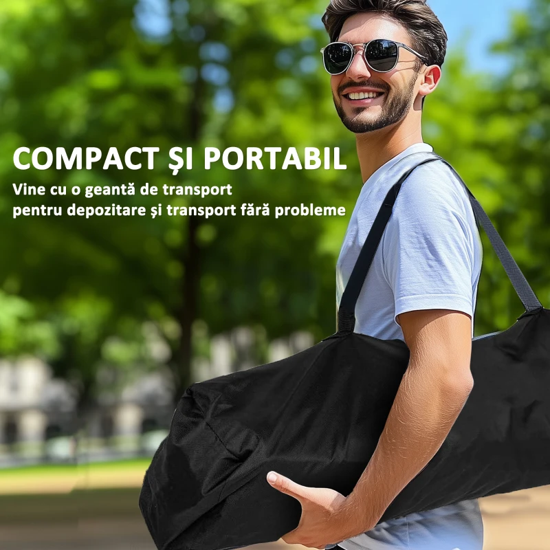 Outsunny Set 2 Scaune de Camping Pliabile cu Geantă Frigorifică, Suport pentru Pahare și Tetieră, 94x62x100 cm, Roșu