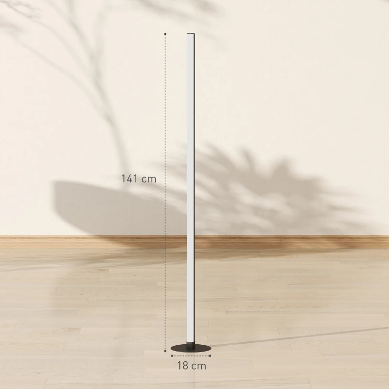 HOMCOM LED RGBIC Stehlampe mit APP-Steuerung und Fernbedienung, Musiksync, 16 Millionen Farben, Szenenmodi und Timer