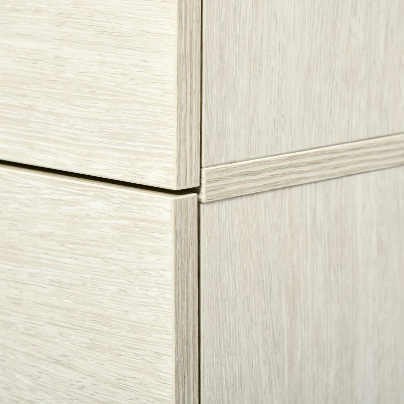 HOMCOM Badezimmerschrank aus Holz mit Schublade, 2 Schränken und verstellbaren Regalen, 34x34x150 cm, Farbe Holz