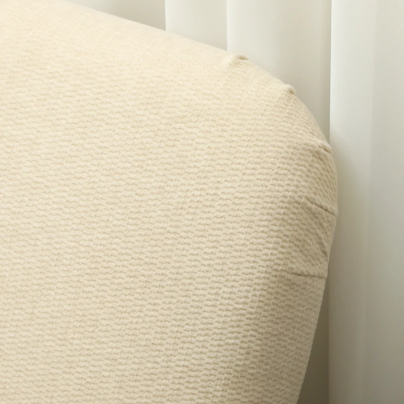 HOMCOM Canapé 2 places 130 cm style moderne avec accoudoirs et assise rembourré, tissu effet velours, charge 240 Kg, crème(m-8)