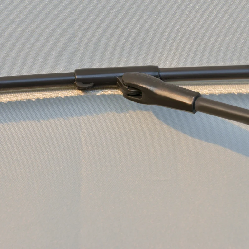 Outsunny Garten- und Terrassenschirm 2,5x2,5m mit Kurbel, 18 Streben und Kippfunktion, Creme