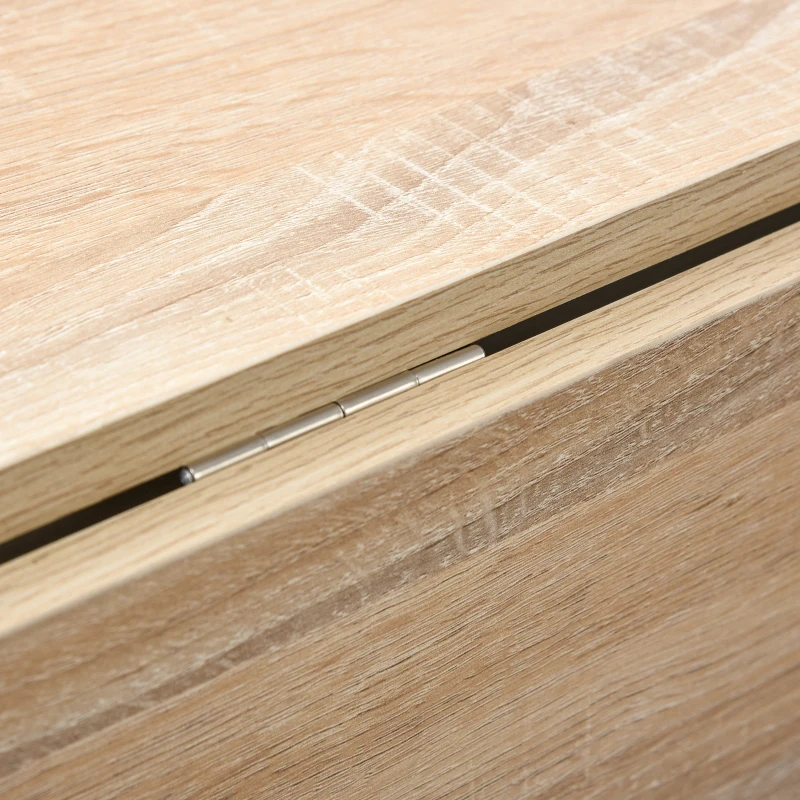 HOMCOM Klapptisch Konsolentisch mit Regalfach, Wohnzimmer- und Küchentisch, Klapptisch, Klappbar, Platzsparend, Holzfarbe und Weiß, 118x80x72cm