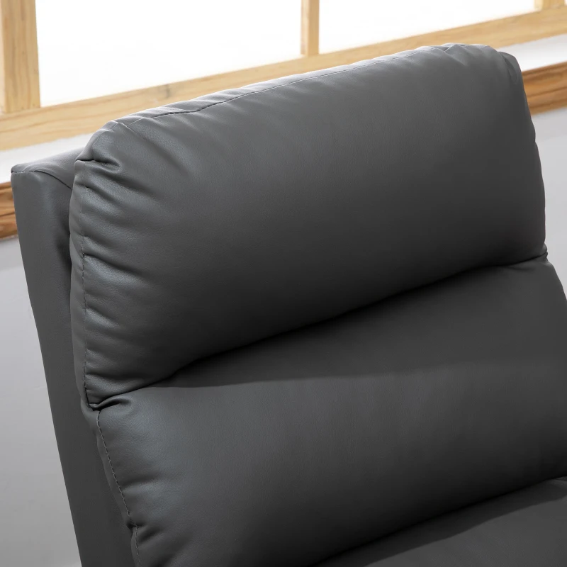 HOMCOM Relaxsessel mit Fußstütze, Liegesessel, ausklappbare Fußstütze, Kunstleder, Dunkelgrau