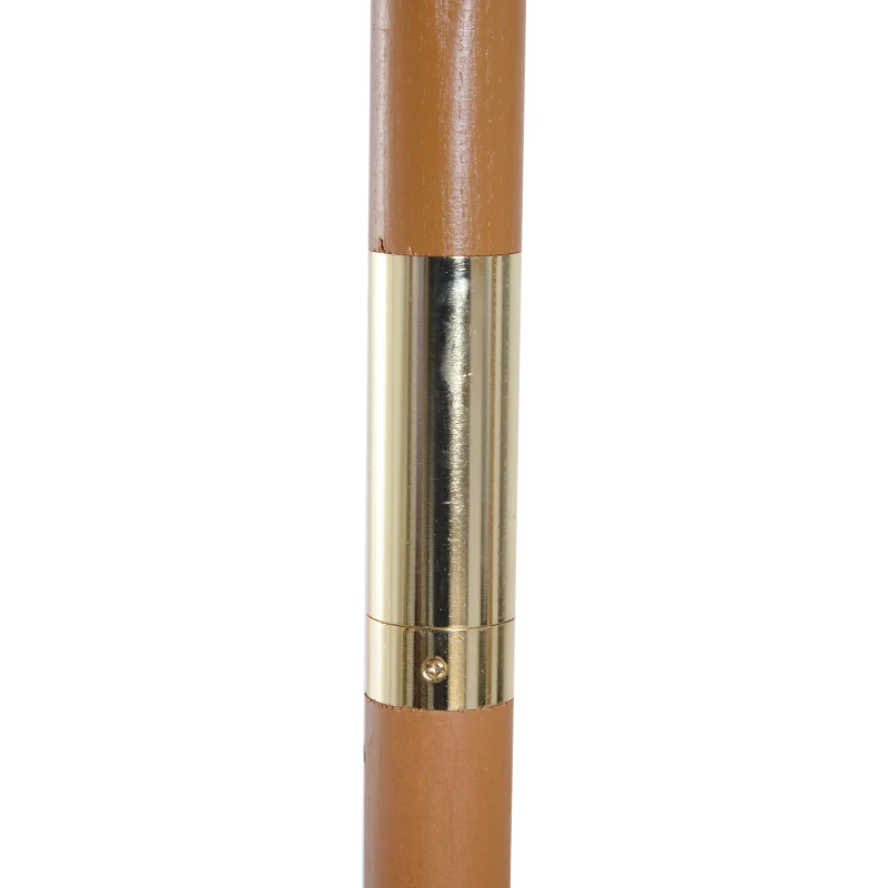 Outsunny Gartenschirm 2,5x2,3 m mit 6 Streben und Kurbel, aus Holz und Polyester, Braun