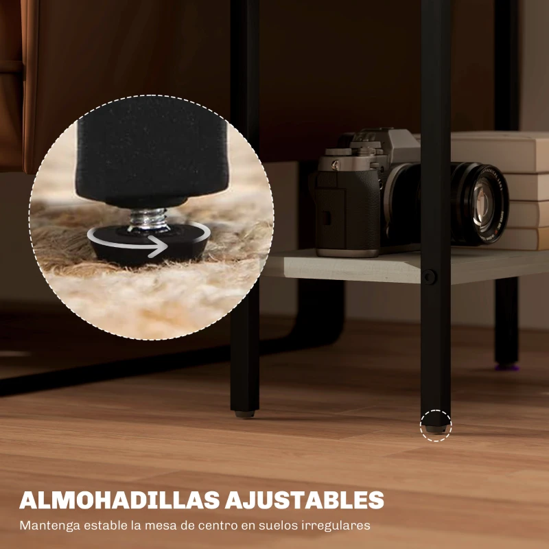 HOMCOM Mesa Auxiliar Estrecha de 3 Niveles con Estantes Abiertos y Estructura de Acero para Salón Dormitorio 43x18x62,5cm Gris