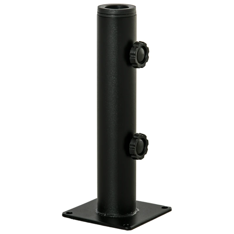 Outsunny Sonnenschirmständer, verstellbarer Metallständer für Ø 34, 38 und 48 mm Mast, Schwarz