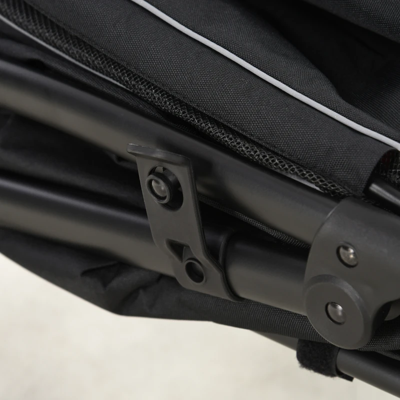 PawHut Hundewagen Klappbar mit Reißverschlüssen und Netzfenstern, 112x65x100 cm, Rot und Schwarz