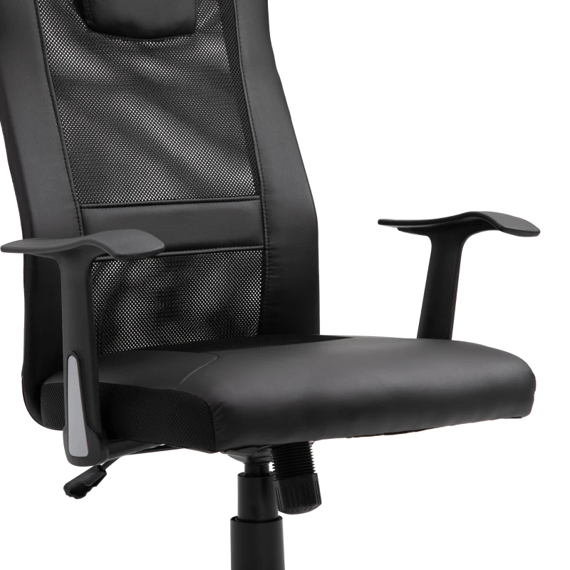 Vinsetto Bürostuhl Drehstuhl höhenverstellbar Chefsessel Schreibtischstuhl ergonomisch PU schwarz 66 x 73 x 108-118 cm