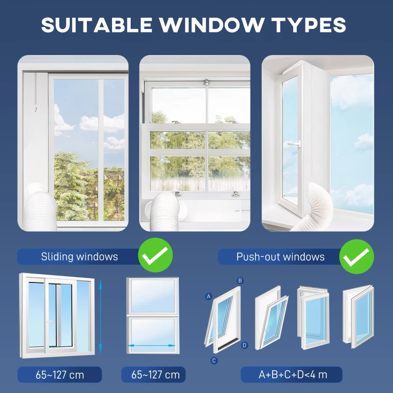 HOMCOM 3-in-1 Airco, Ventilator met LED-Display, Wasbare Filter, Timer, Wit