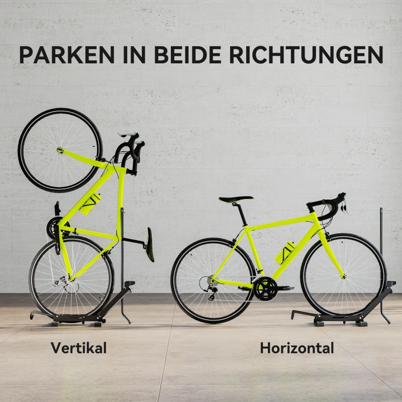 SPORTNOW Stalen Fietsstandaard voor Fietsen met 80 mm Bandbreedtes 75 x 41 x 81H cm Zwart