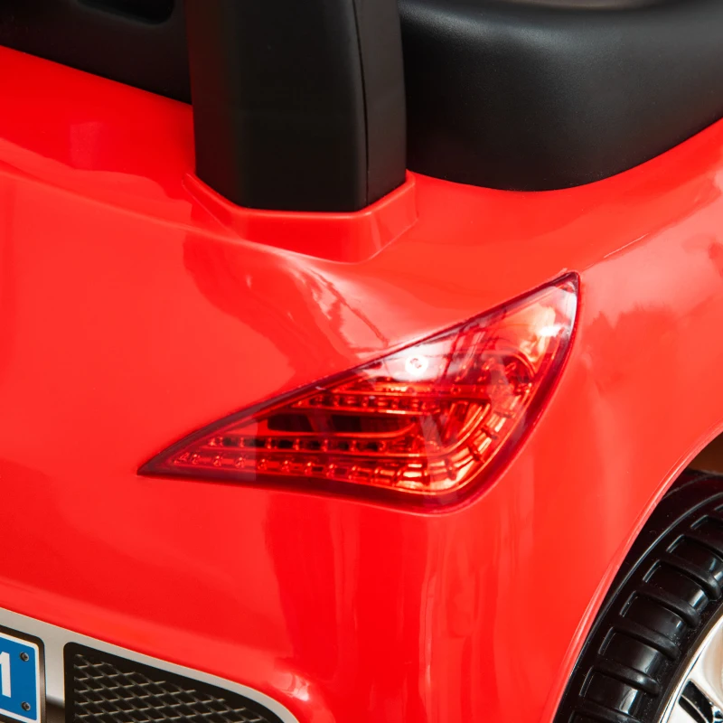 HOMCOM Kinderfahrzeug zum Reiten mit Lenkrad, Scheinwerfern und Musik, Alter 18-36 Monate, Rot