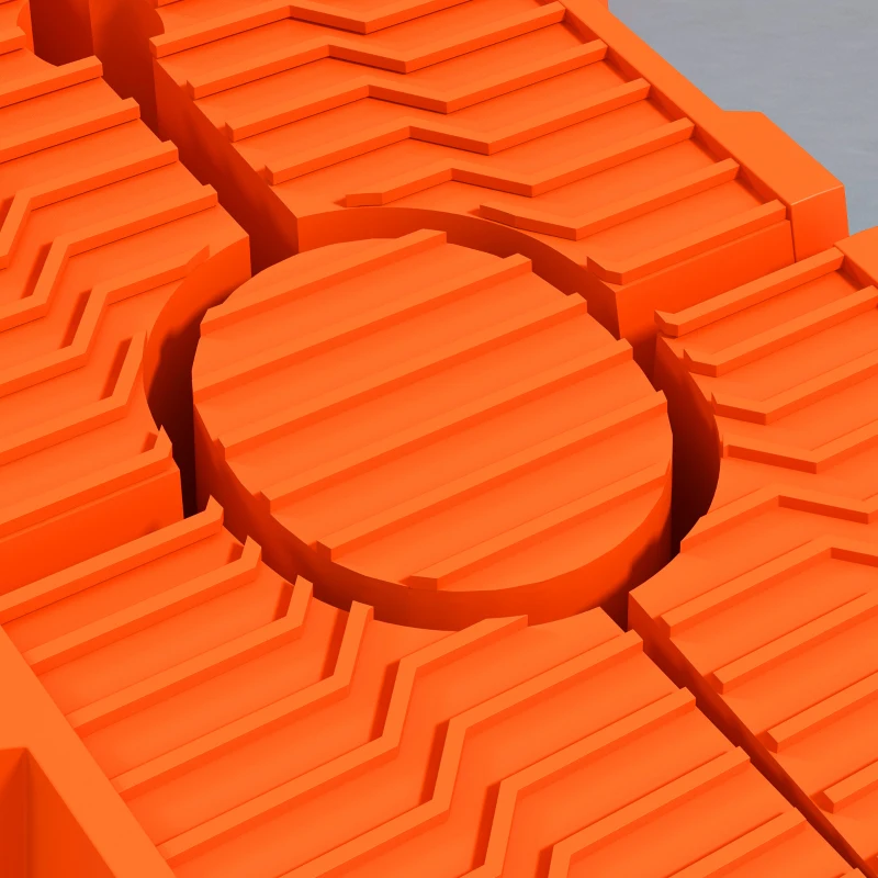 DURHAND Set 2 Kunststoff-Kfz-Auffahrrampen mit einer maximalen Tragkraft von 5 Tonnen, 91x30x21 cm, Orange