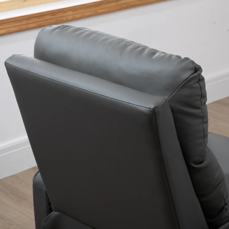 HOMCOM Relaxsessel mit Fußstütze, Liegesessel, ausklappbare Fußstütze, Kunstleder, Dunkelgrau