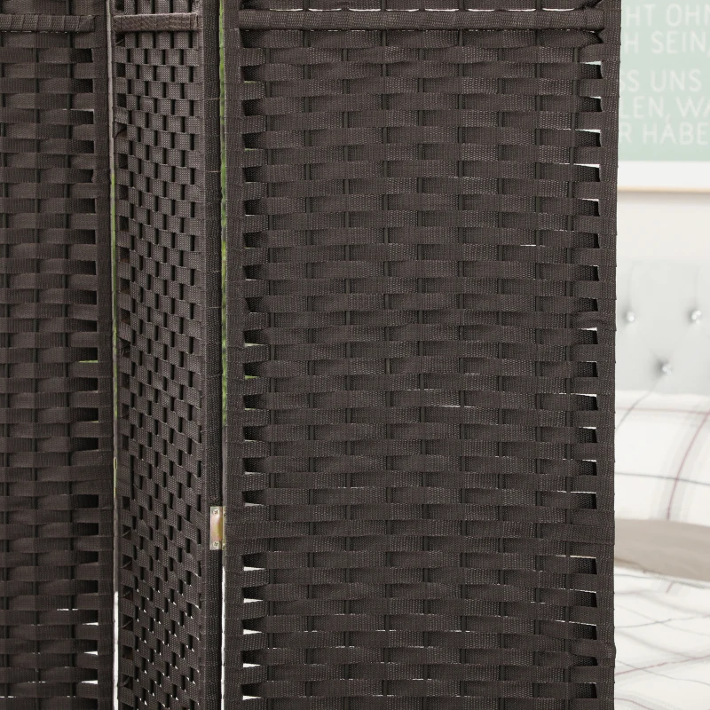 HOMCOM Biombo Separador de Ambientes de 6 Paneles Biombo Plegable 240x170 cm para Salón Dormitorio Oficina Marrón