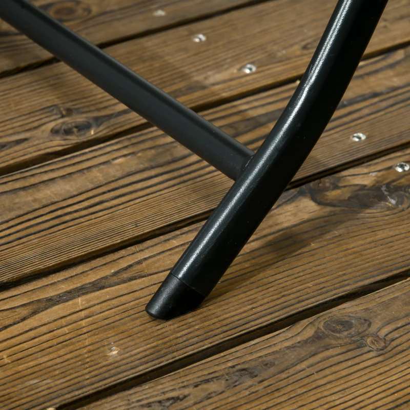 Outsunny Gartenmöbel Set 3-teilig mit 2 klappbaren Stühlen und Tisch aus Stahl und HDPE, Dunkelgrau