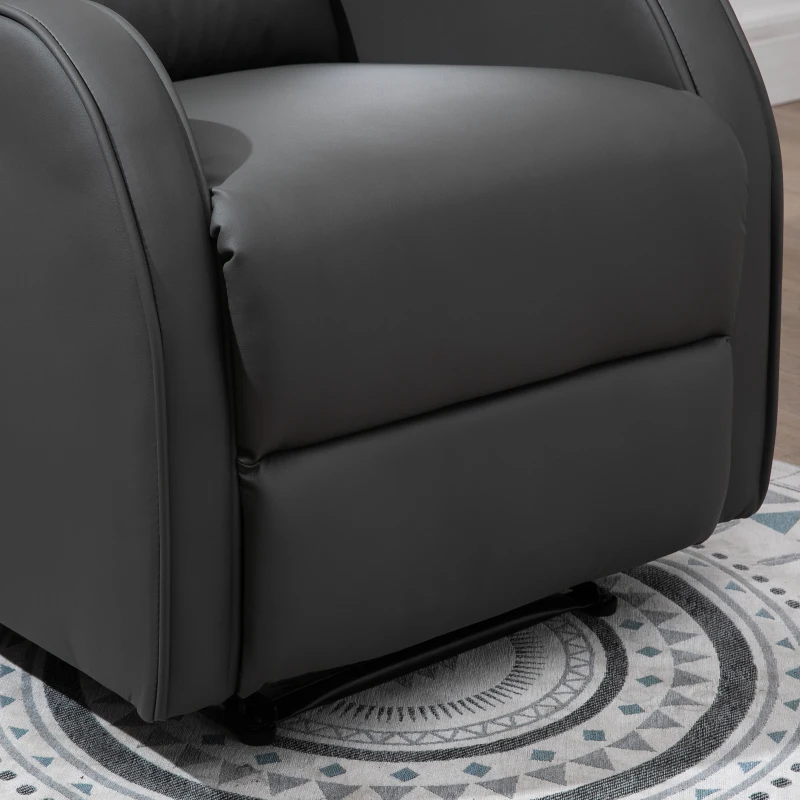 HOMCOM Relaxsessel mit Fußstütze, Liegesessel, ausklappbare Fußstütze, Kunstleder, Dunkelgrau