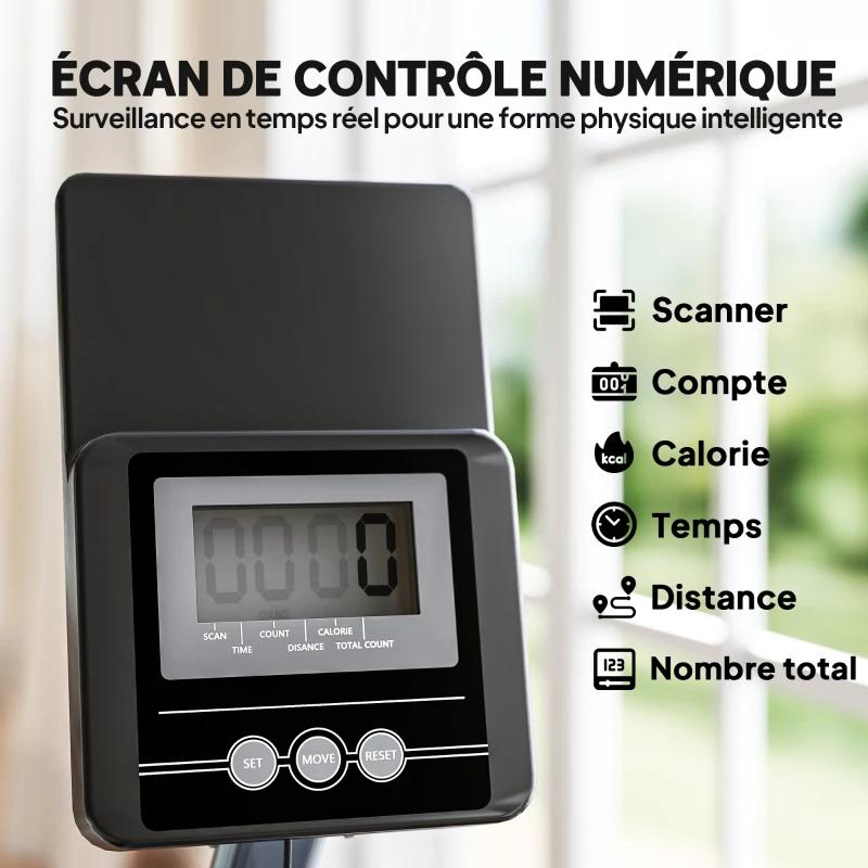 SPORTNOW Rameur à eau rameur musculation d'appartement 6 niveaux de résistance, rangement vertical, roulettes, 180x52x76cm noir