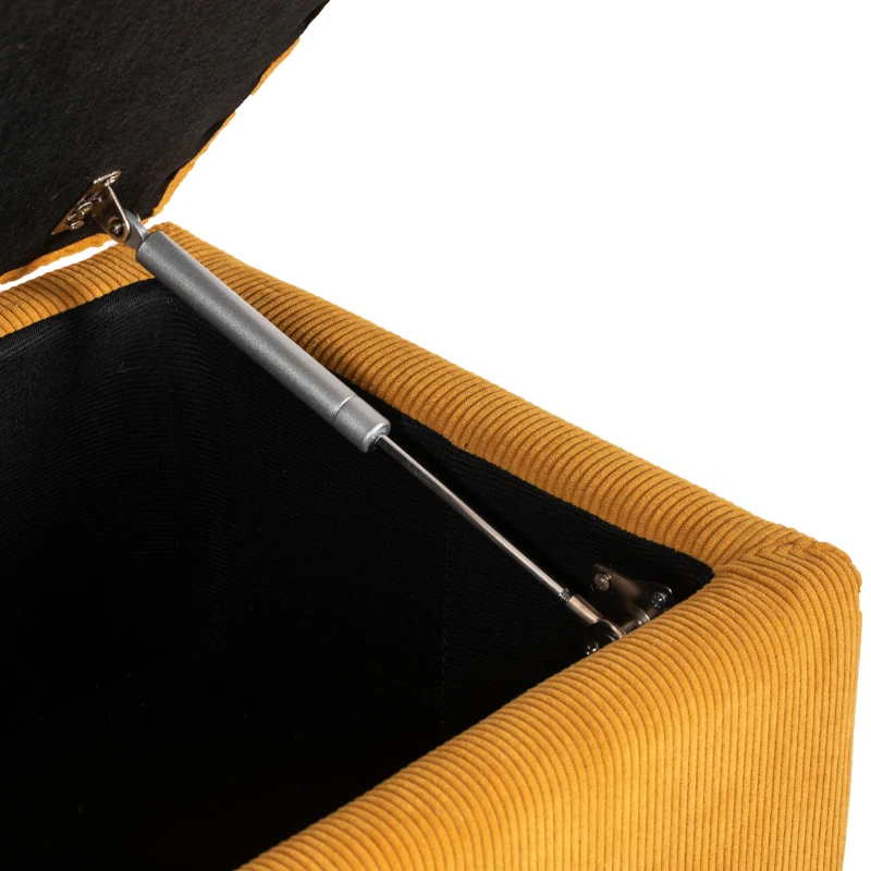 HOMCOM Truhenbank aus Polyester und Holz für Schlafzimmer und Eingang, 95x38x45 cm, Orange