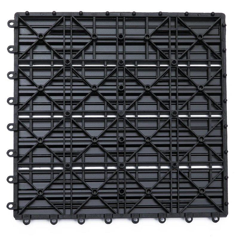 Outsunny Set 11 Rutschfeste Steckfliesen für den Außenbereich aus recyceltem HDPE, 30x30x2,2 cm, Grau