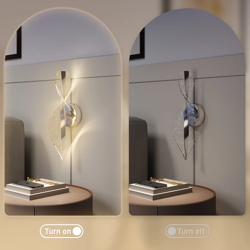 HOMCOM Led Wall Lamp 2 Pack, 13W Modern Indoor Spiral Wall Light, Colour Temperature Adjustable 3000K/4000K/6500K, for Bedroom, Living Room, Hallway, Stairs, Silver Tone