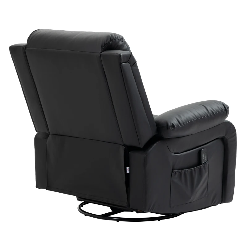 HOMCOM Massagesessel mit 8 Vibrationsköpfen, Relaxsessel, verstellbare Rückenlehne + Fußstütze, Schwarz