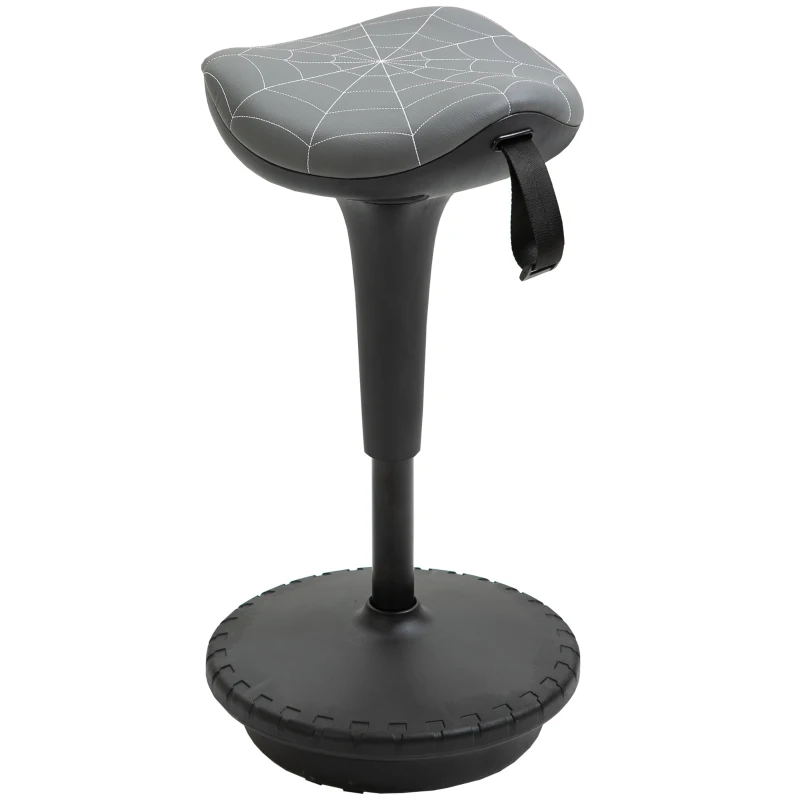 Vinsetto Bureaukruk met Draaifunctie, ergonomische kruk, verstelbaar 65,5-83,5 cm, 120° hellend, Grijs