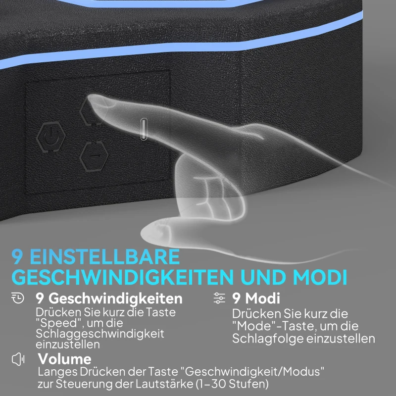 SPORTNOW Maszyna Bokserska z Muzyką, Urządzenie Bluetooth do Boksu, Montaż ścienny, 9 Prędkości i Trybów, Światła LED, Czarna