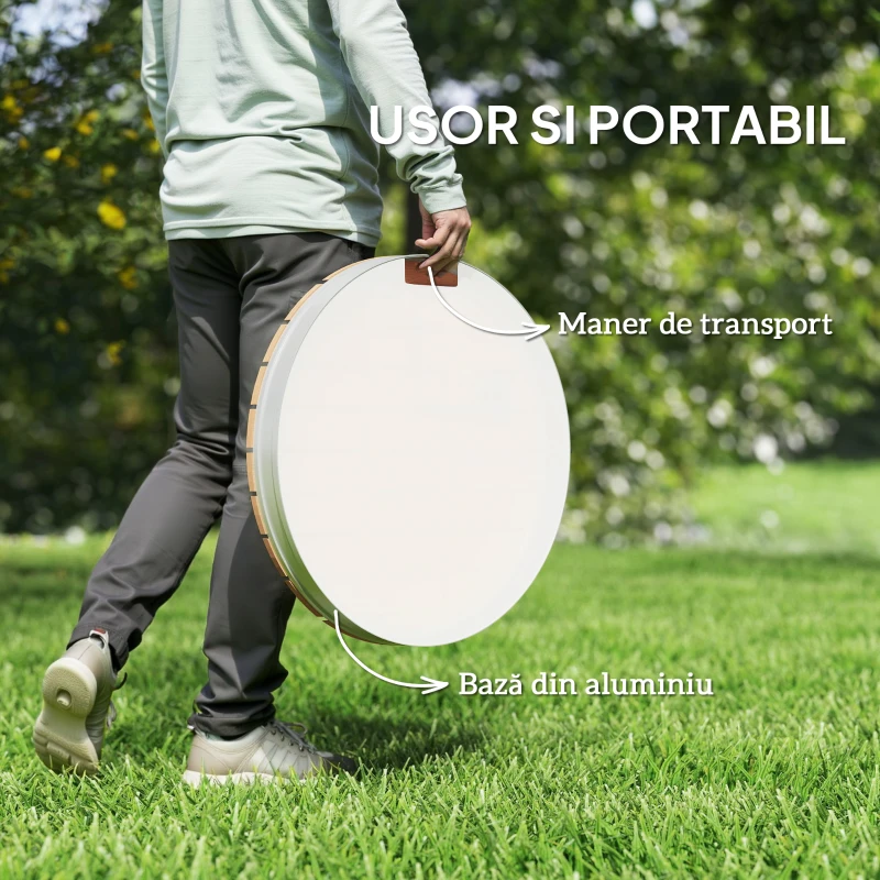 Outsunny Duș de Grădină Portabil cu Înălțime Până la 4 m și Jeturi de Apă Reglabile, Efect de Lemn