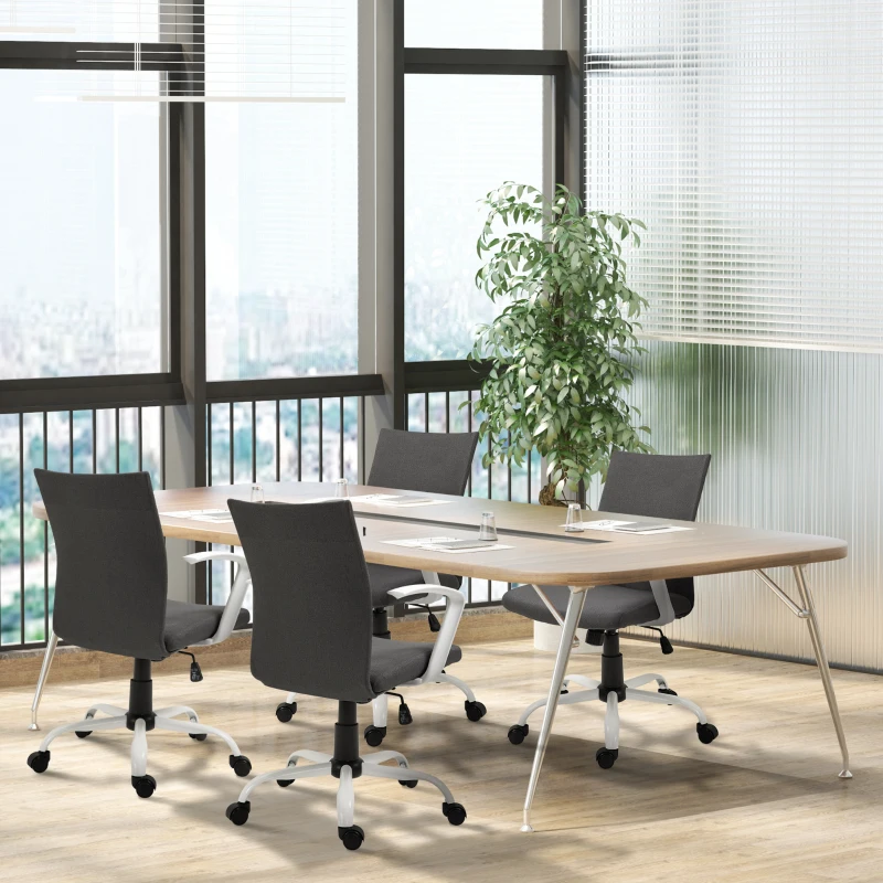 Vinsetto Sedia da Ufficio Ergonomica e Girevole con Altezza Regolabile, 61x61x89-99 cm, Grigio Scuro