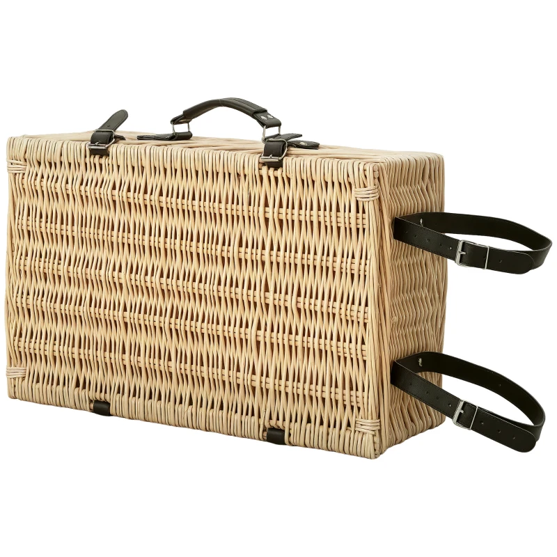 Outsunny Coș de Picnic pentru 4 Persoane cu Zonă Frigorifică și Accesorii 54x34x20 cm