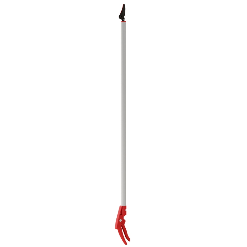 Outsunny 120 cm Tree Pruner, Tree Lopper Long Reach, Lightweight & Strong, Long Reach Tree Trimmer with Aluminium Pole for Fruit Picking and Pruning