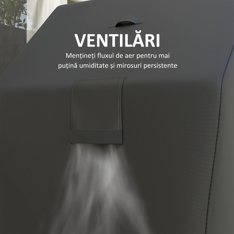 Outsunny Husă BBQ Oxford 600D, Impermeabilă Antivânt Negru