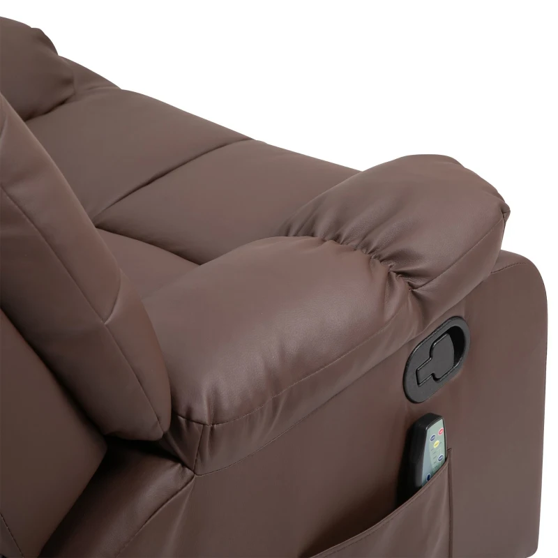 HOMCOM Massagesessel neigbar mit Fernbedienung 94 x 99 x 99cm Kunstleder Braun