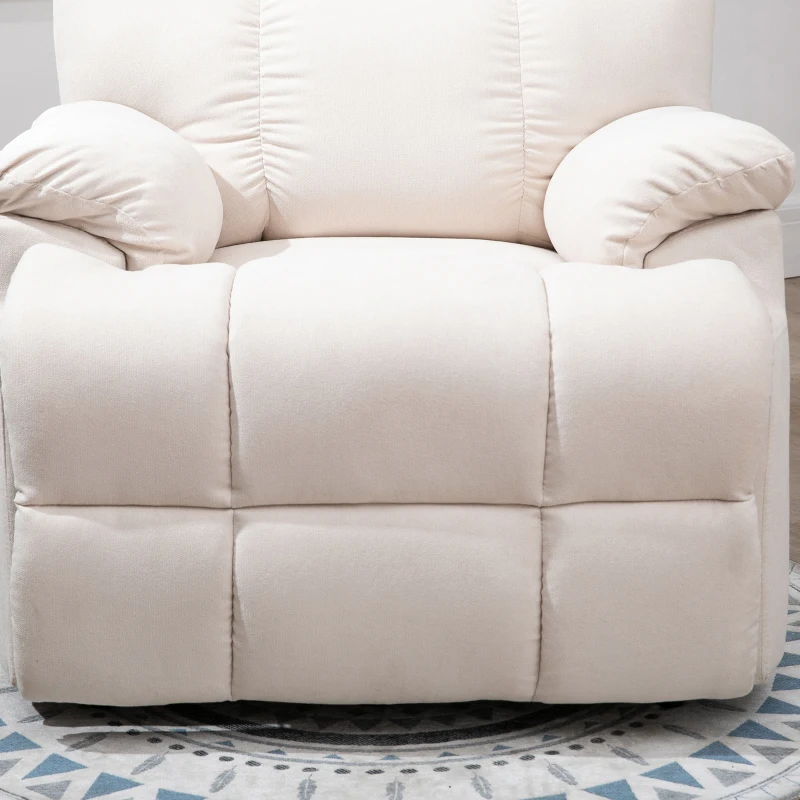 HOMCOM Sessel mit Aufstehhilfe, Massagesessel, Relaxsessel mit USB-Anschluss, Fernsehsessel mit Fernbedienung, Seitentasche, Neigebarer TV-Sessel mit Samtoptik, Beige