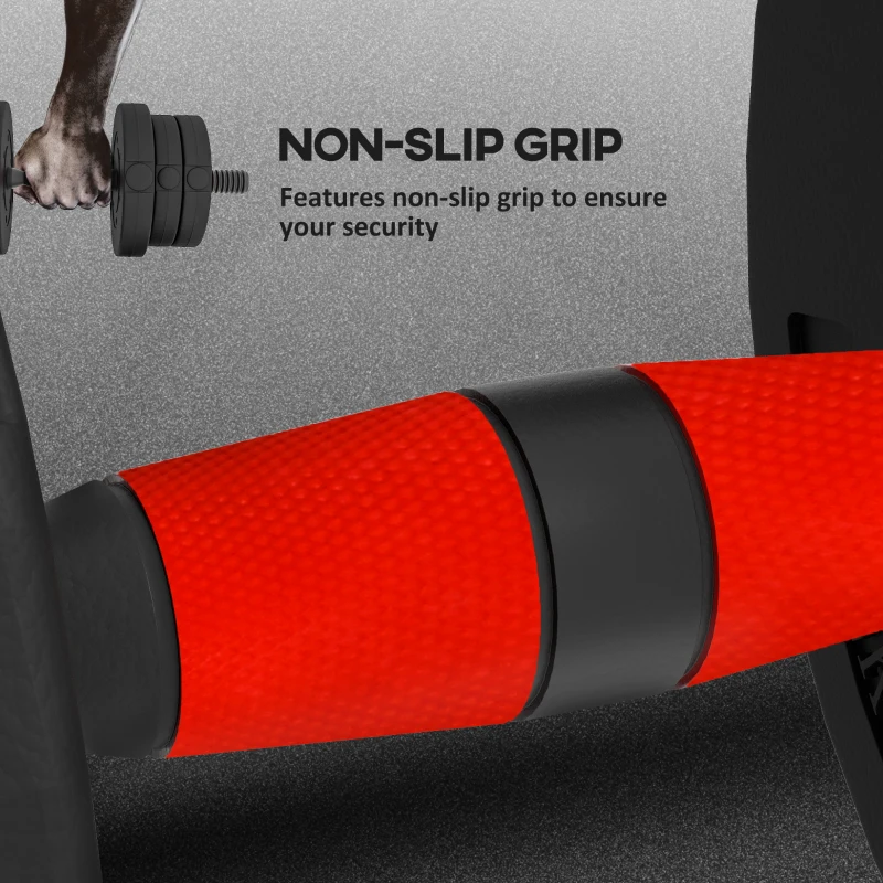 HOMCOM Set 2 Gantere cu 12 Discuri de 20 kg Total și Conector, Negru