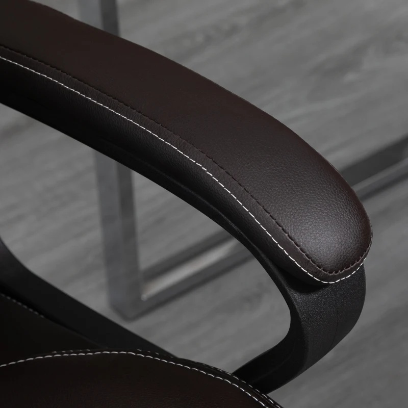 Vinsetto Massage Bureaustoel, verstelbare Directiestoel, ergonomische Draaistoel, 6 Vibratiepunten, Bruin(m-9)
