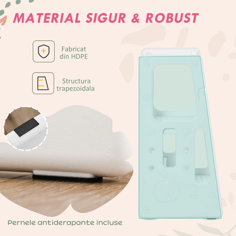 Homcom Scaun Copii Reglabil – 3 Nivele, 47×47×90 cm, Alb