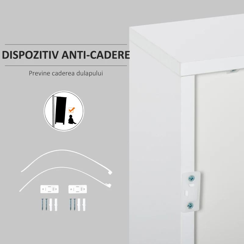HOMCOM Dulapior Multifunctional 2 Sertare si 2 Dulapioare Deschidere prin Presiune(m-7)