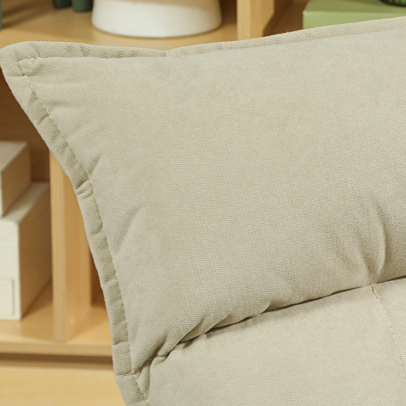 HOMCOM Bodensessel mit 5-fach verstellbarer Rückenlehne, drehbar, moderner Polsterstuhl, Beige(m-9)