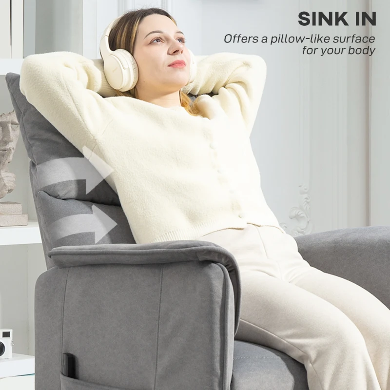 HOMCOM Fotoliu Reclinabil Electric pentru Living cu Suport pentru Picioare, Gri