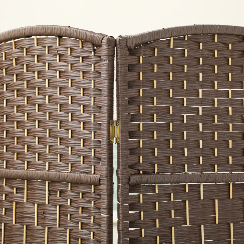 HOMCOM Kamerverdeler, 3-delige vouwbare wand, Vlechtpatroon, Vurenhout, Bruin