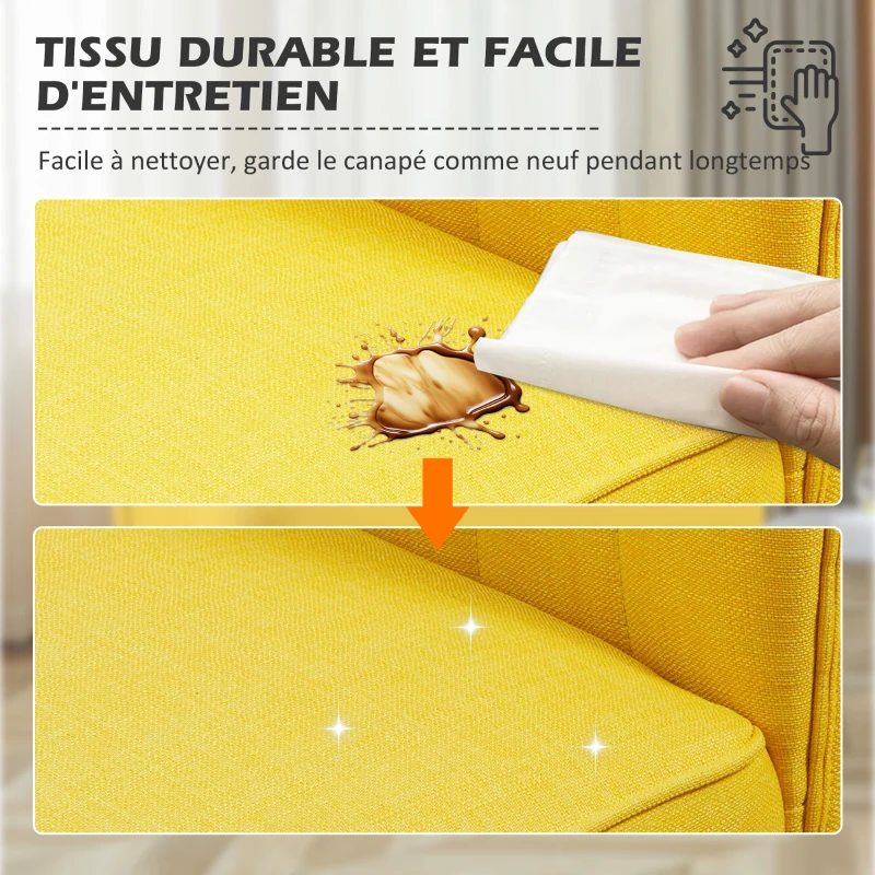 HOMCOM Stoffsofa 2-Sitzer 117 cm x 56,5 cm x 77 cm