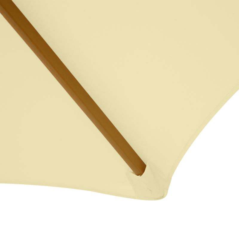 Outsunny Ombrellone da Giardino 2.5x2.3 m a 6 Stecche in Legno Laccato e Poliestere, Beige